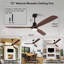 Ventilateurs de plafond de 42 pouces avec lumières et télécommande, ventilateur de plafond extérieur pour patio, ventilateur de plafond noir avec lumières pour chambre à coucher, moteur à courant continu silencieux, 3 pales en bois massif à DEL à intensité variable-1893896947-1893896904-1893896948
