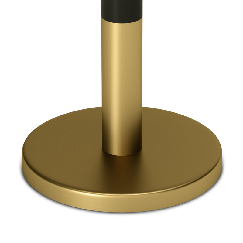 White Marble and Gold Metal Round Side Table