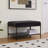Upholstered Ottoman With Storage Shelf-616996787