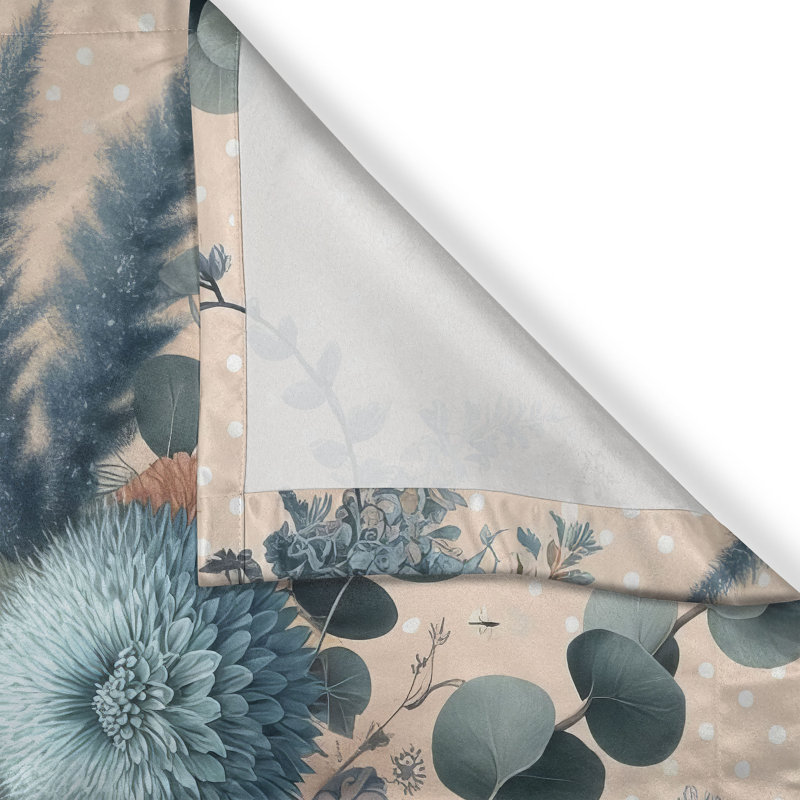Floral Kitchen Curtain, 55" W x 36" L