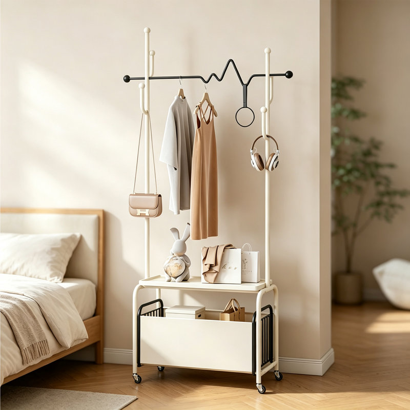 Portemanteau moderne avec rangement, White/Black