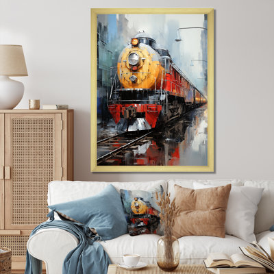 Jaune - train rouge - impression