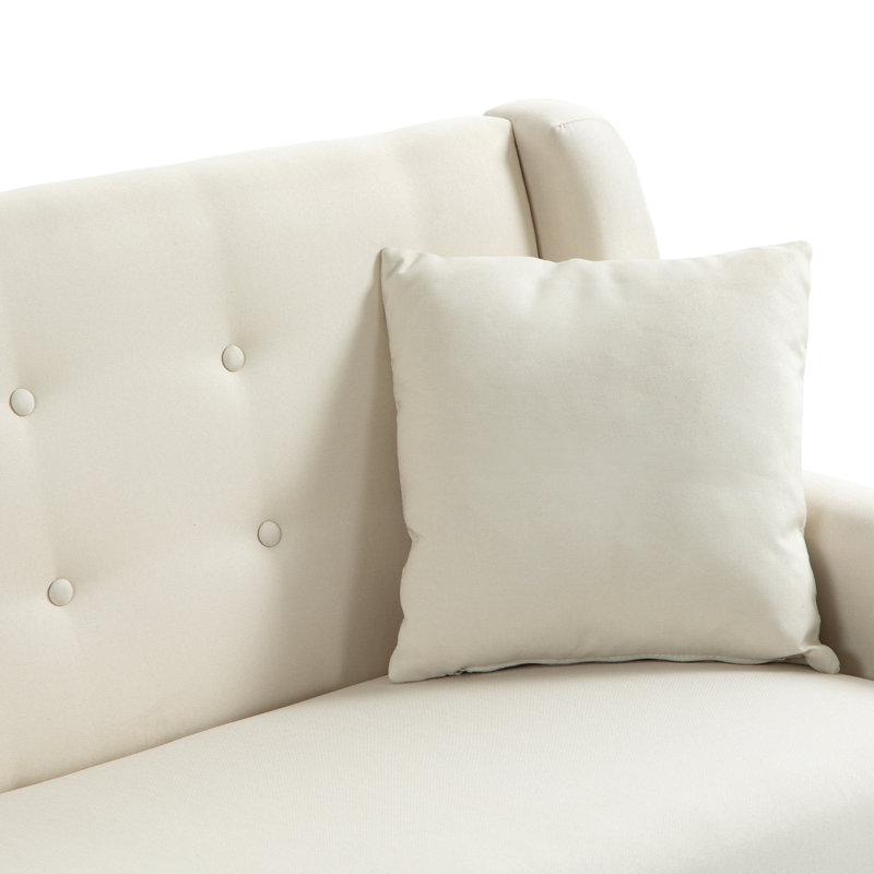 Jaqueze 159.9Cm Square Arms Sofa, White
