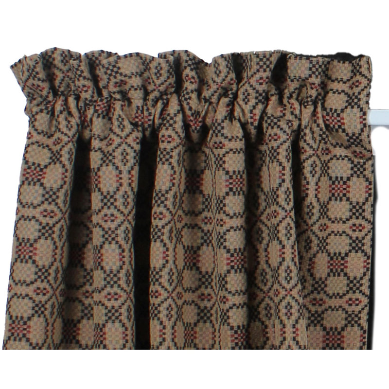 Abstract Ruffled Window Valance, Black 