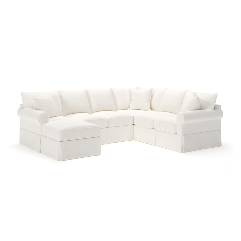 Amari Slipcovered U-Sectional, Left Hand Facing, Apollo Alpaca Boucle