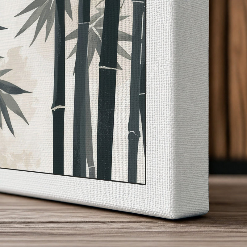 Quiet Bamboo Forest Japandi - Wrapped Canvas, 36x24 - 91.4 x 61.0 cm, White Border