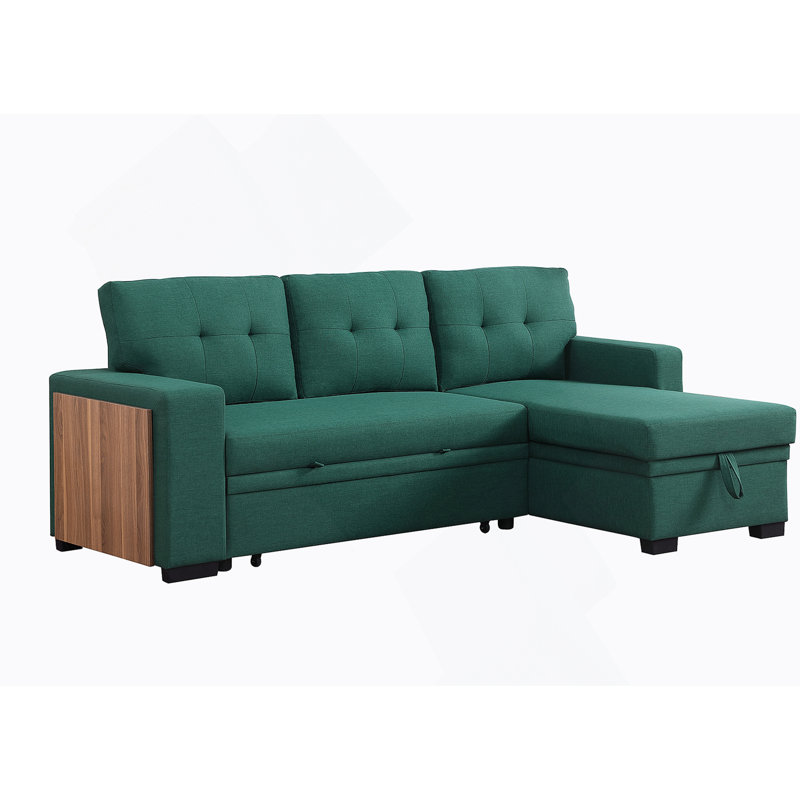 3 - Piece Upholstered Sectional, Green Linen