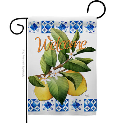 Drapeau de jardin en polyester à 2 côtés citrons