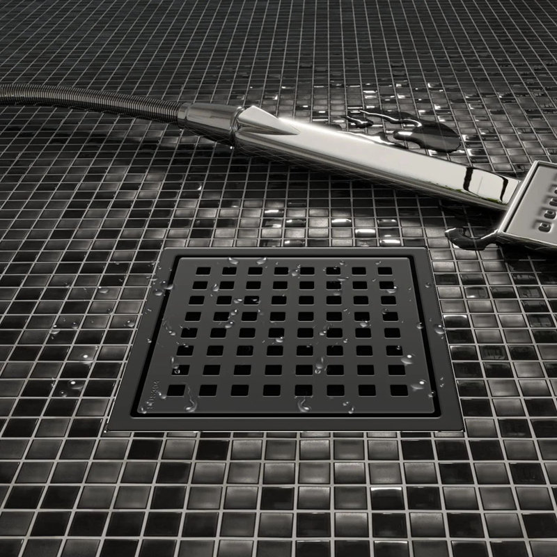 Drain de douche à carreler, Noir mat