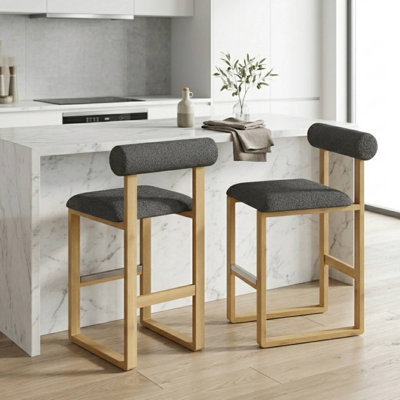 Brayden Upholstered Bar & Counter Stool with Wooden Sled Base