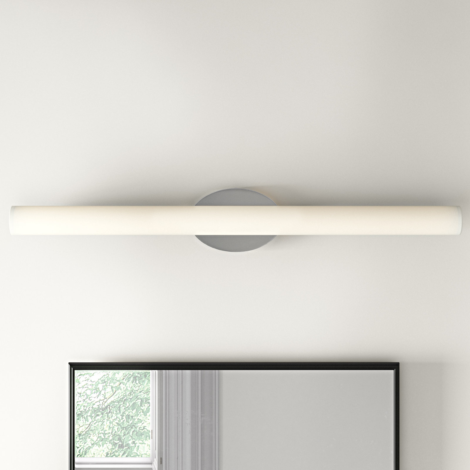Delphine Single Frosted Dimmable LED Bath Bar, Polished Chrome