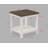 1pc Farmhouse Style Brown End Table with White Base Rectangular Table Top Wooden Furniture