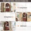 Bibliothèque arquée avec portes - étagère de rangement ouverte à 5 niveaux, bibliothèque moderne-129191580