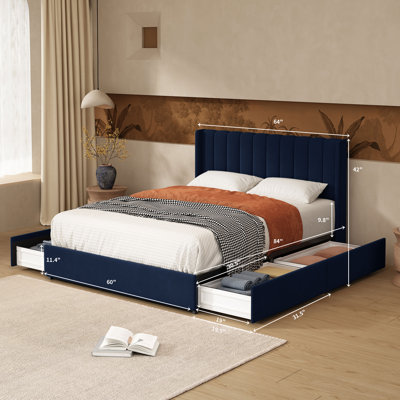 Jeilyn Upholstered Platform Drawer Storage Bed