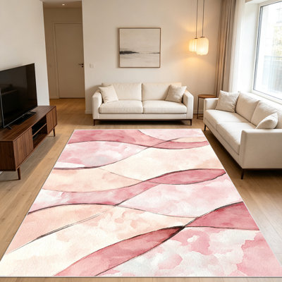 Tapis 1 pièce de style aquarelle pour le salon, doux et confortable, adapté à toutes les saisons, facile à entretenir, tapis de sol intérieur lavable à la machine, sous la table de ferme convenant à la chambre à coucher, à la salle à manger, au couloir, au patio, au balcon, à la décoration intérieure,