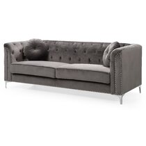 Grey Velvet Sofa - Wayfair Canada