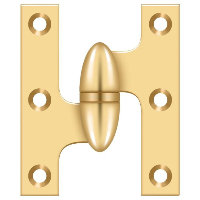 Hinge, Left Hand, PVD Polished Brass