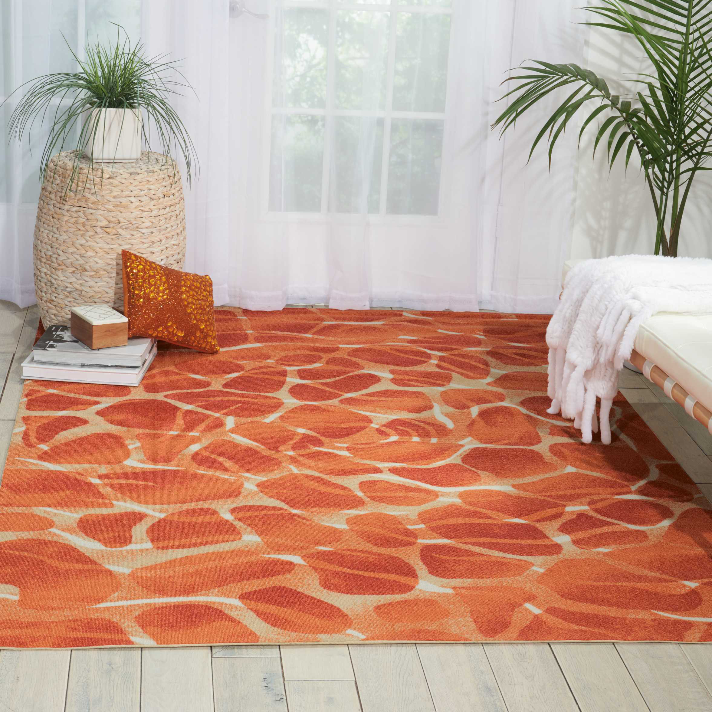 Orren Ellis Ermelinda Botanical Traditional Orange Area Rug | Wayfair