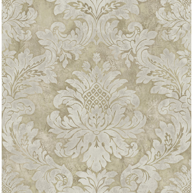 Rouleau de papier peint métallique L 33 pi x l 20,5 po Asbah, Gris / métallique / taupe