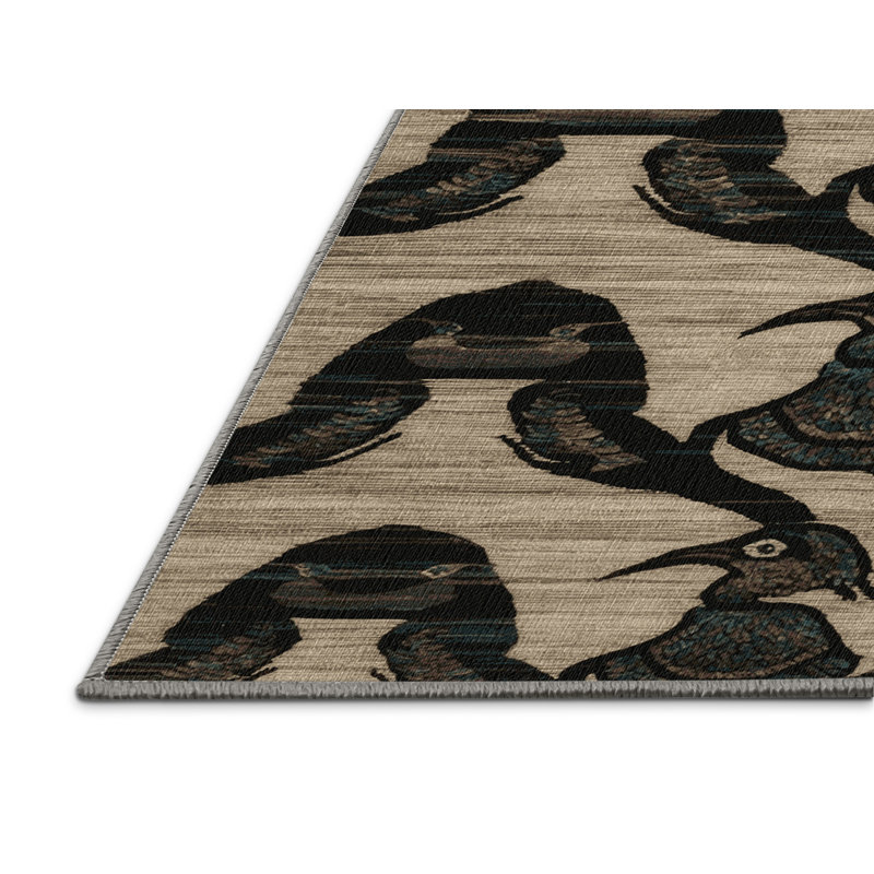 Washable Hadada Ibis Birds Area Rug, Runner 2' x 5'
