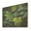 Toile émeraude, forêt tropicale, feuilles I - feuilles, art mural sur bois de pin naturel-2179466