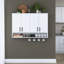 Armoire de cuisine flottante moderne à 2 portes avec tablette ouverte et crochets à tasse en forme de S