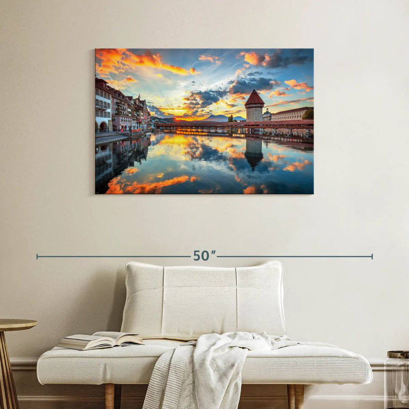 Sireci Lucerne City River Reflections, 26" H x 39" W