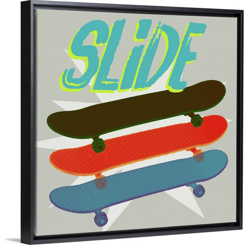 Art sur toile sk8r ii Sieber, Cadre flottant noir, H 36 po x l 36 po x P 1,75po