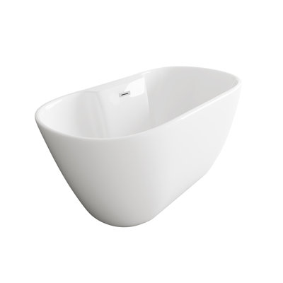 59 Inch Bathtub in Glossy White with Trim