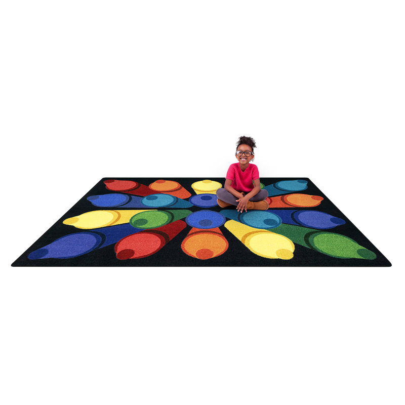Tapis de couleur néon 5 pi 4 po x 7 pi 8 po Colorific, Rectangle 92 po x 64 po