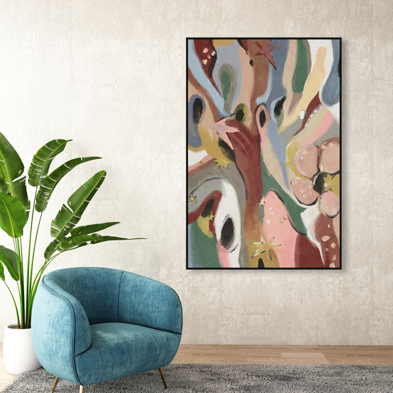 Modern Folk I Print by Oliver Gal, 31"H x 21"W, Black Floater Frame