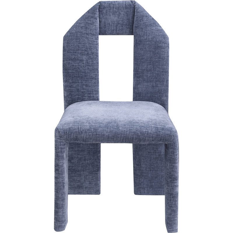 Bennett Upholstered Dining Chair, Light Blue Chenille Fabric