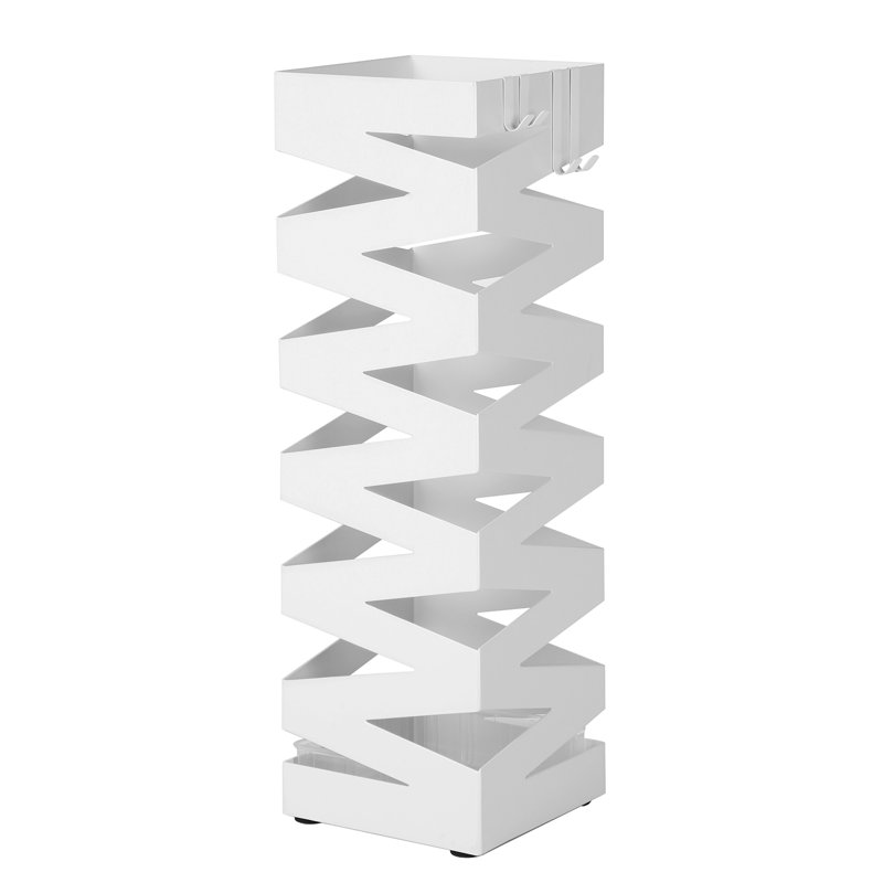 15.5x15.5x49cm Steel Umbrella Stand, White