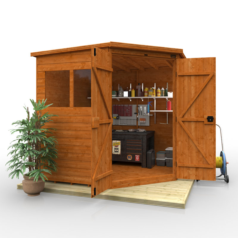 Tiger 7 ft. W x 7 ft. D Solid Wood Tongue & Groove Pent Garden Shed