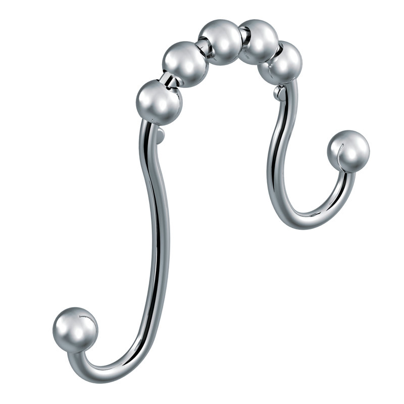 Crochets de double rideau de douche, Chrome