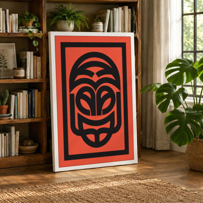 Tribal Mask Geometric - Wrapped Canvas