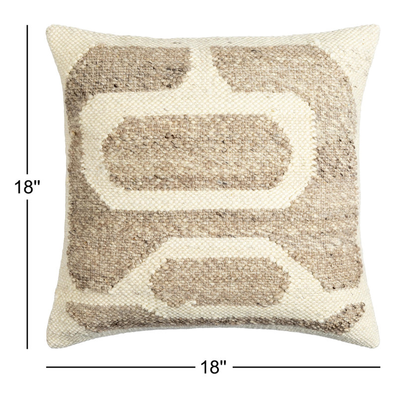Dia Wool Blend Pillow Cover, Down, 18" x 18"