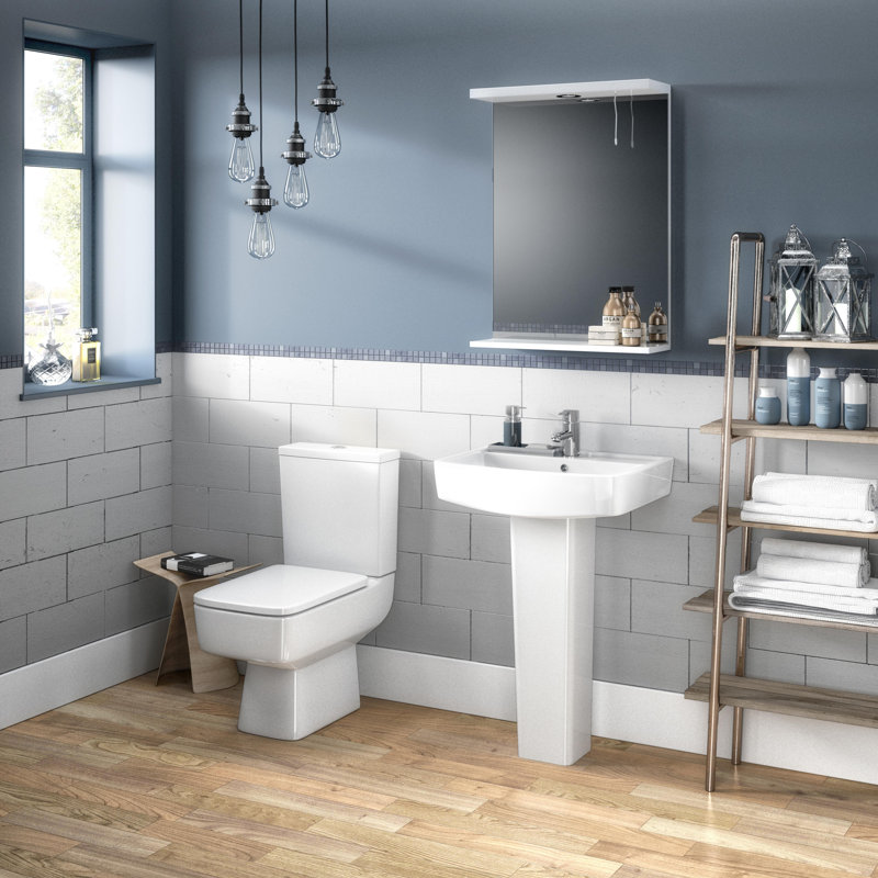 Nuie Bliss 520mm L x 420mm W Vitreous China Rectangular Sink with Overflow