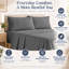 Ensemble de draps 4 pièces en microfibre brossée avec poche profonde de 16 po, gris foncé-137915242-137915243