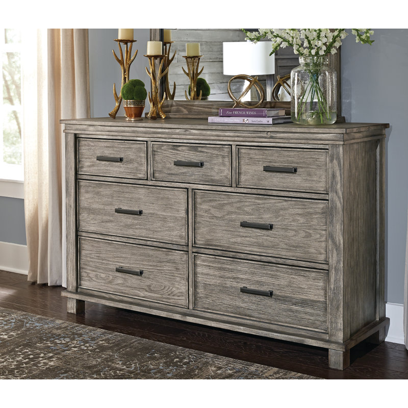 Commode 7 tiroirs Remy, Bleu gris
