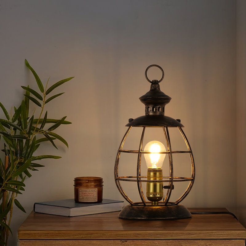 Lampe de table antique et industrielle, lampe de bureau rétro moderne pour la chambre à coucher
