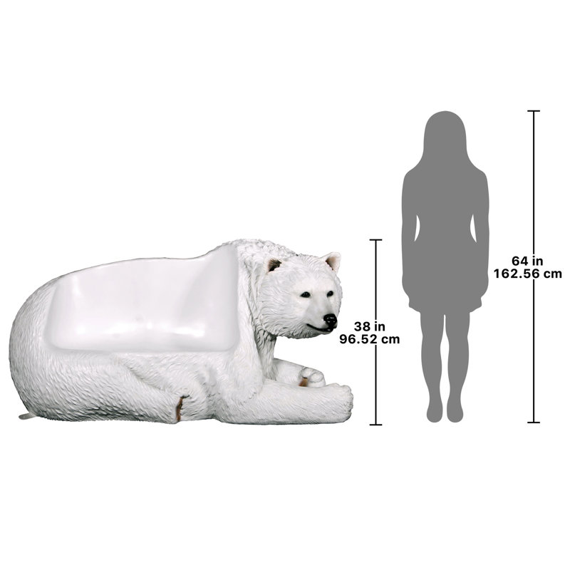 Banc sculptural Brawny Bear, Blanc polaire