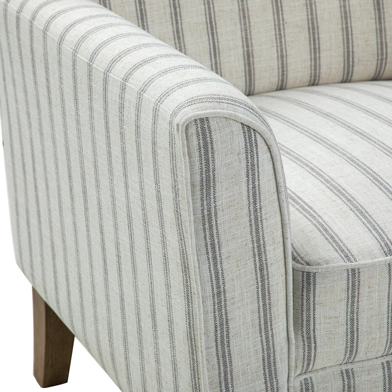 Fauteuils Arching l 31 "en polyester avec pieds en bois massif, 100 % polyester gris