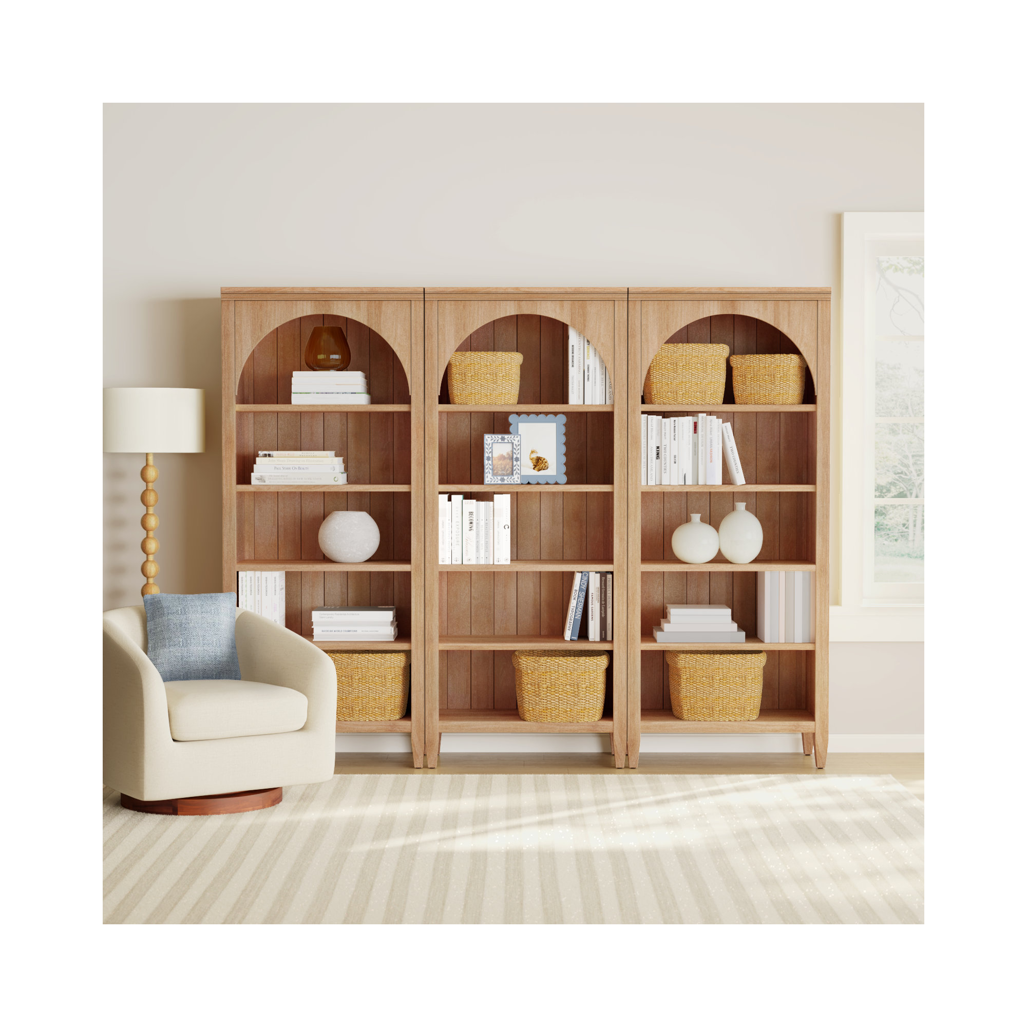 Gayle 32" W Bookcase, 78" H x 96" W x 14" D, 3