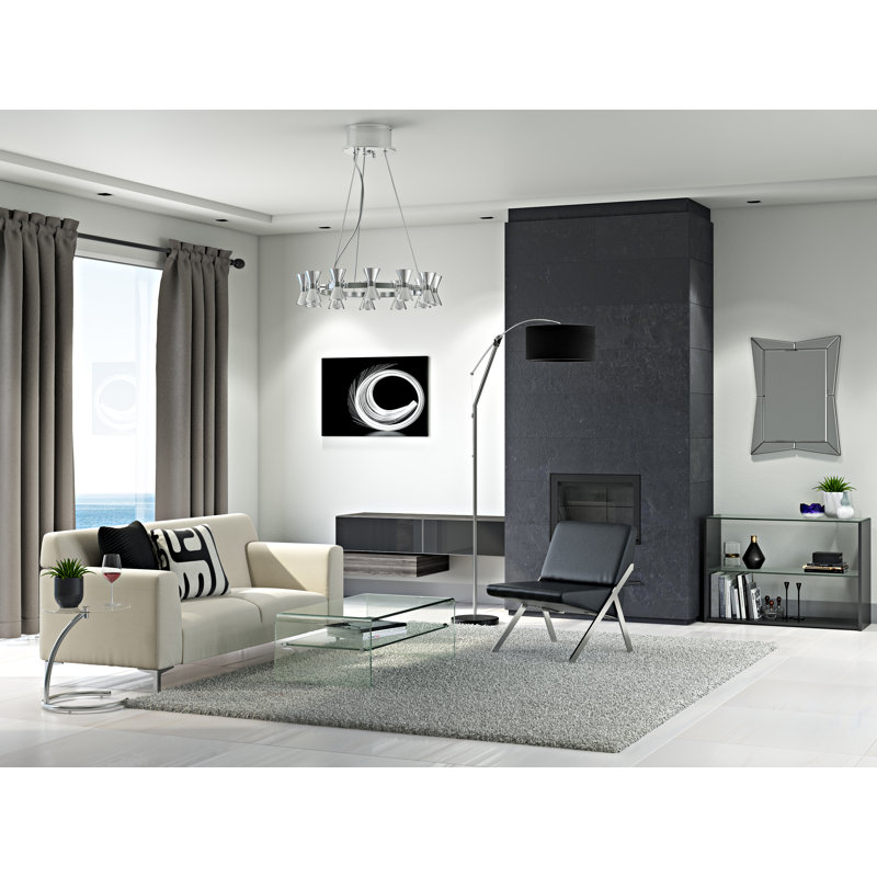 Housse et insert de coussin carré géométrique, 24 po x 24 po, Beige / noir