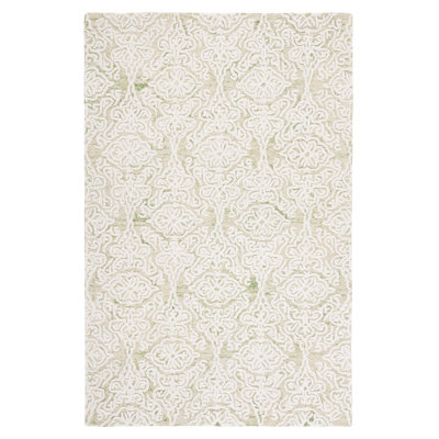 Anjaly Hand Tufted Wool Damask Rug