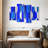 Abstract Blue Hexagons Multi Piece Canvas Print-103064191