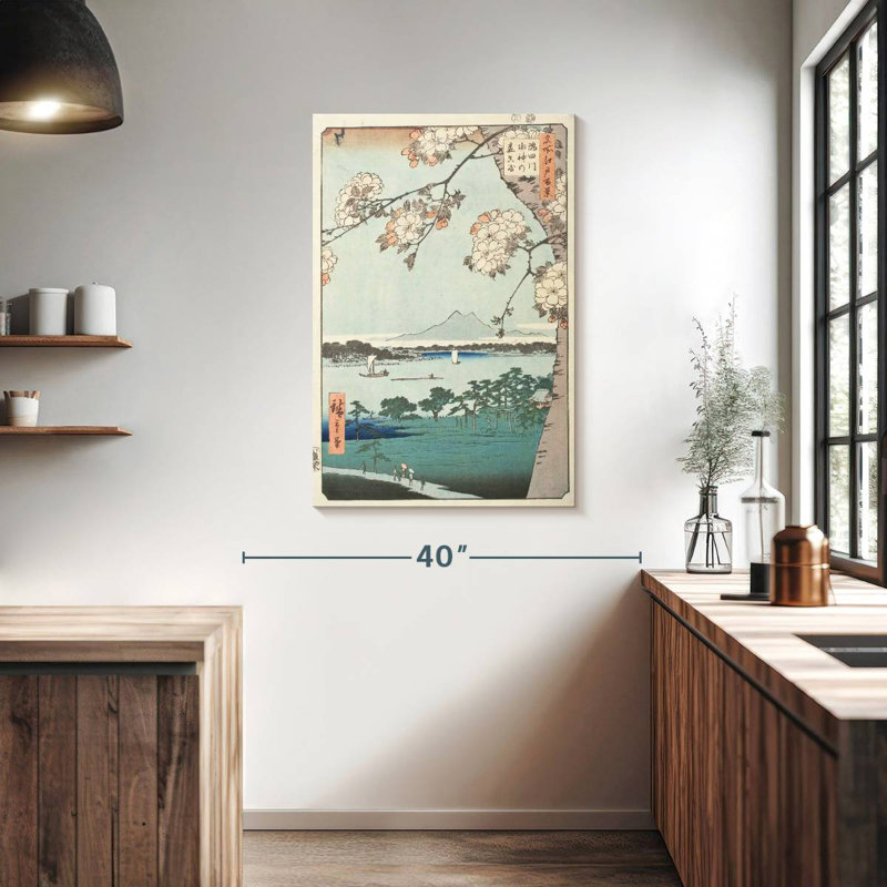 Harnek Japanese Woodblock Cherry Blossom, 39" H x 26" W