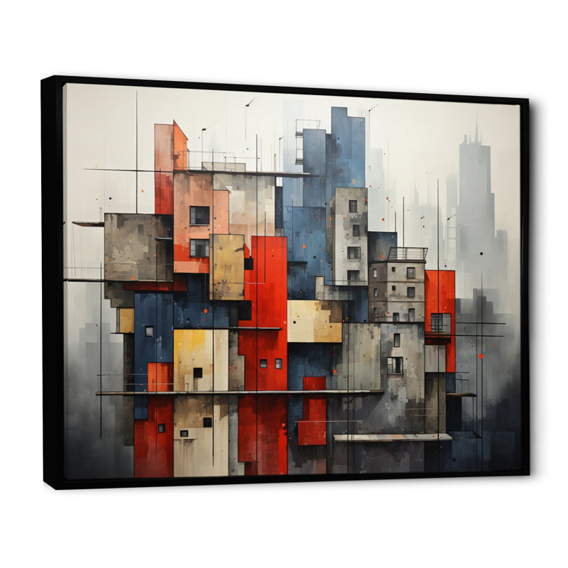 Abstract Architectures III - Reproduction, Cadre flottant noir, H 24 po x l 32 po x P 1 po
