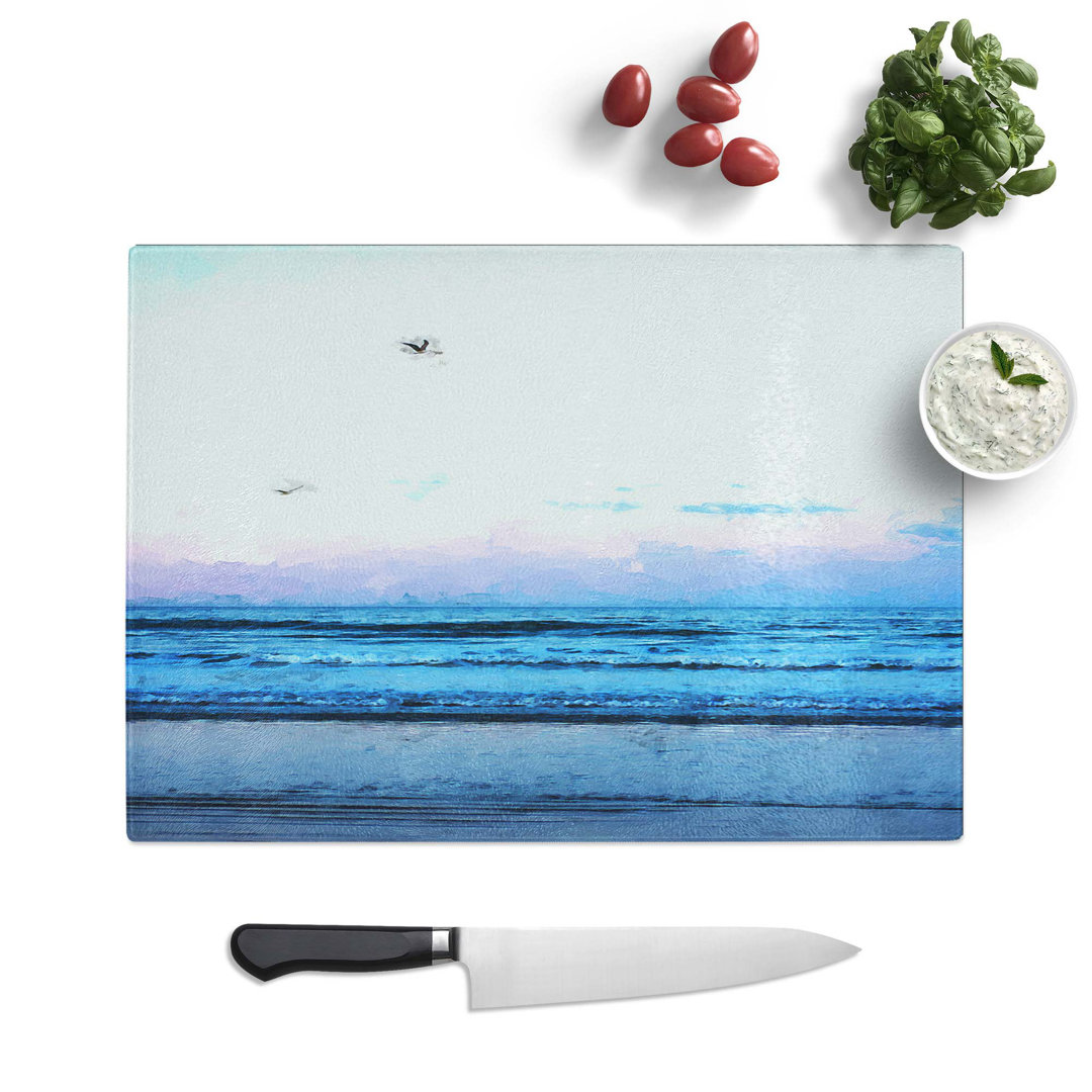 Tempered Glass Seagulls Flying High Chopping Board